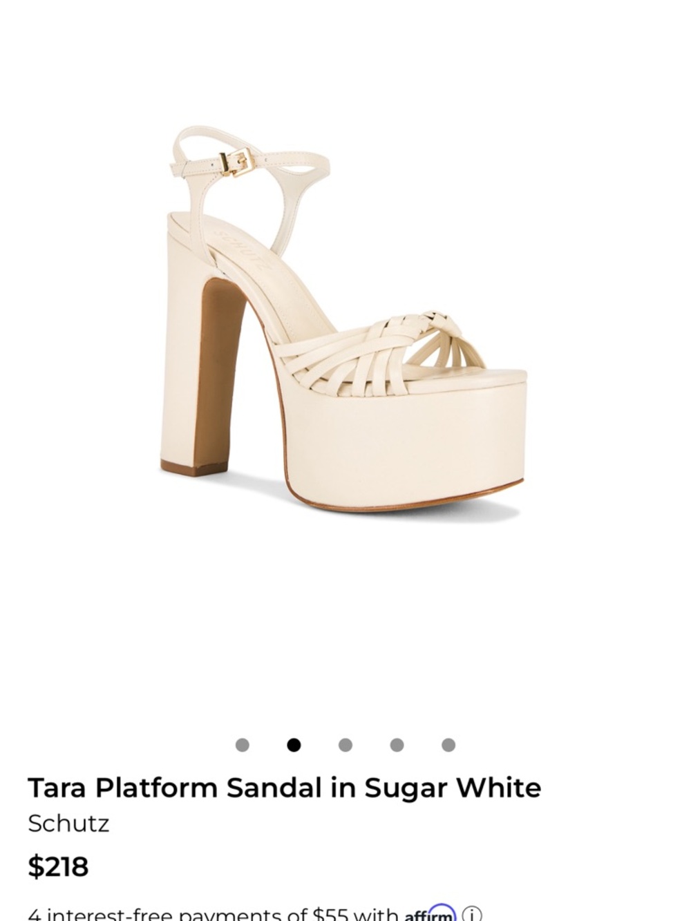 SCHUTZ Tara Platform Sandal in Ivory